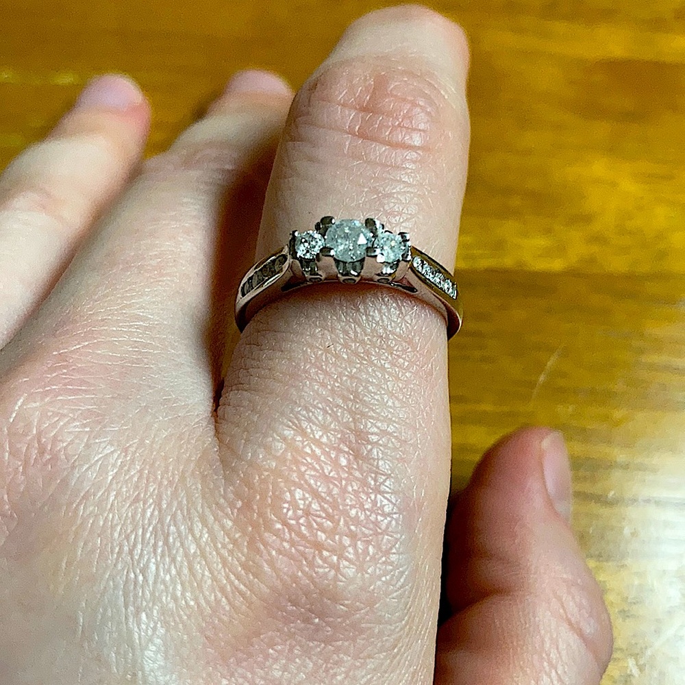 10K WG 1/2 CTTW Diamond Ring